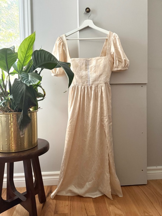 For Love And Lemons Dresses & Skirts - For Love & Lemons Cream Square-Neck Maxi Dress bridgerton style